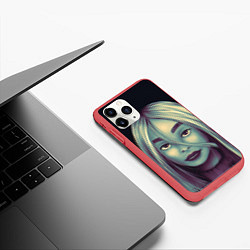 Чехол iPhone 11 Pro матовый Billie Eilish, цвет: 3D-красный — фото 2