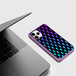Чехол iPhone 11 Pro матовый Billie Eilish: Neon Pattern, цвет: 3D-фиолетовый — фото 2