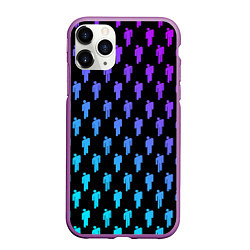 Чехол iPhone 11 Pro матовый Billie Eilish: Neon Pattern, цвет: 3D-фиолетовый