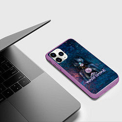 Чехол iPhone 11 Pro матовый Warframe game logo, цвет: 3D-фиолетовый — фото 2