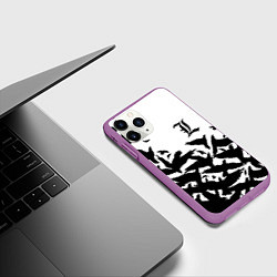 Чехол iPhone 11 Pro матовый L letter bird, цвет: 3D-фиолетовый — фото 2