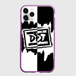 Чехол iPhone 11 Pro матовый ДДТ, цвет: 3D-фиолетовый