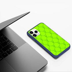 Чехол iPhone 11 Pro матовый Billie Eilish: Acid Pattern, цвет: 3D-тёмно-синий — фото 2