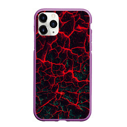 Чехол iPhone 11 Pro матовый Молнии красные абстрактные, цвет: 3D-фиолетовый