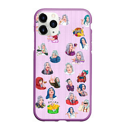 Чехол iPhone 11 Pro матовый BILLIE EILISH: Stickers, цвет: 3D-фиолетовый