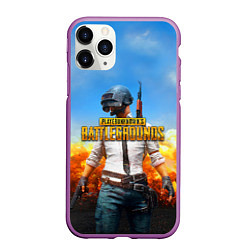 Чехол iPhone 11 Pro матовый PUBG, цвет: 3D-фиолетовый