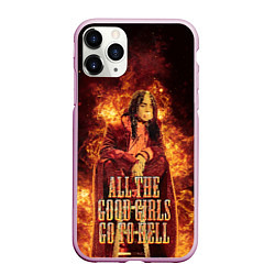 Чехол iPhone 11 Pro матовый All The Good Girls Go To Hell, цвет: 3D-розовый