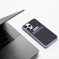 Чехол iPhone 11 Pro матовый Just wrestle, цвет: 3D-светло-сиреневый — фото 2