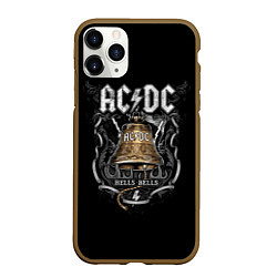 Чехол iPhone 11 Pro матовый ACDC - hells bells, цвет: 3D-коричневый