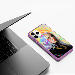 Чехол iPhone 11 Pro матовый Billie Eilish, цвет: 3D-фиолетовый — фото 2