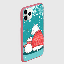 Чехол iPhone 11 Pro матовый North bear, цвет: 3D-малиновый — фото 2