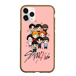 Чехол iPhone 11 Pro матовый Stray Kids, цвет: 3D-коричневый