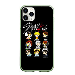 Чехол iPhone 11 Pro матовый Stray Kids, цвет: 3D-салатовый