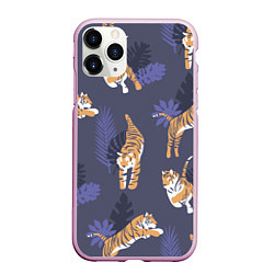 Чехол iPhone 11 Pro матовый Тигриный прайд, цвет: 3D-розовый