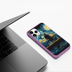 Чехол iPhone 11 Pro матовый Sherlock, цвет: 3D-фиолетовый — фото 2