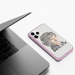 Чехол iPhone 11 Pro матовый Sherlock, цвет: 3D-розовый — фото 2