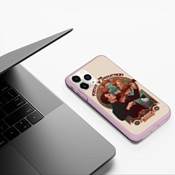 Чехол iPhone 11 Pro матовый Sherlock, цвет: 3D-розовый — фото 2