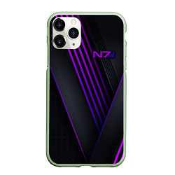 Чехол iPhone 11 Pro матовый Mass Effect N7, цвет: 3D-салатовый