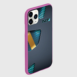 Чехол iPhone 11 Pro матовый Mass Effect N7, цвет: 3D-фиолетовый — фото 2