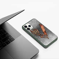 Чехол iPhone 11 Pro матовый Vikings, цвет: 3D-темно-зеленый — фото 2