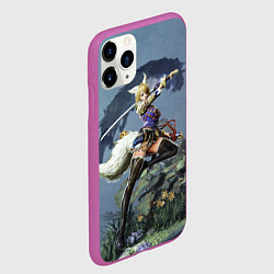 Чехол iPhone 11 Pro матовый Zoomorph Girl, цвет: 3D-фиолетовый — фото 2