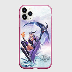 Чехол iPhone 11 Pro матовый Shadow class girl, цвет: 3D-малиновый
