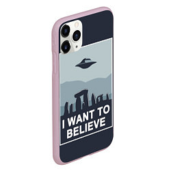 Чехол iPhone 11 Pro матовый I want to believe, цвет: 3D-розовый — фото 2