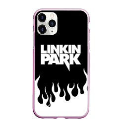 Чехол iPhone 11 Pro матовый Linkin Park: Black Flame