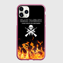 Чехол iPhone 11 Pro матовый Iron Maiden, цвет: 3D-малиновый