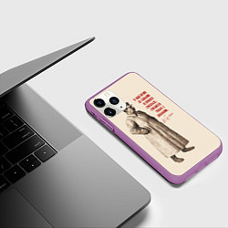Чехол iPhone 11 Pro матовый Сталин, цвет: 3D-фиолетовый — фото 2