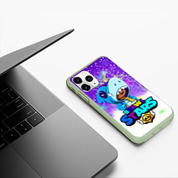Чехол iPhone 11 Pro матовый BRAWL STARS x New Year, цвет: 3D-салатовый — фото 2
