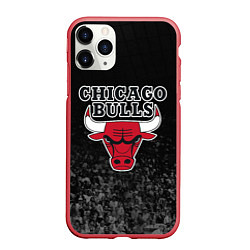 Чехол iPhone 11 Pro матовый CHICAGO BULLS, цвет: 3D-красный