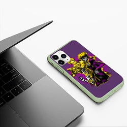 Чехол iPhone 11 Pro матовый Приключения ДжоДжо, цвет: 3D-салатовый — фото 2