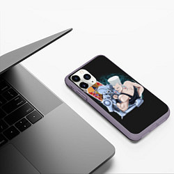 Чехол iPhone 11 Pro матовый Приключения ДжоДжо, цвет: 3D-серый — фото 2
