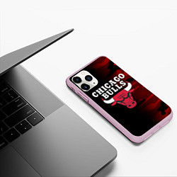 Чехол iPhone 11 Pro матовый CHICAGO BULLS, цвет: 3D-розовый — фото 2