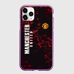 Чехол iPhone 11 Pro матовый Manchester United, цвет: 3D-фиолетовый