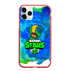 Чехол iPhone 11 Pro матовый BRAWL STARS LEON, цвет: 3D-красный