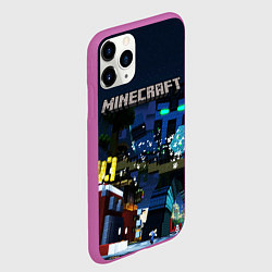 Чехол iPhone 11 Pro матовый MINECRAFT, цвет: 3D-фиолетовый — фото 2