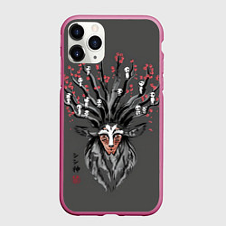 Чехол iPhone 11 Pro матовый Princess Mononoke, цвет: 3D-малиновый