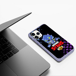 Чехол iPhone 11 Pro матовый BRAWL STARS ОБОРОТЕНЬ LEON, цвет: 3D-светло-сиреневый — фото 2