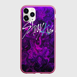 Чехол iPhone 11 Pro матовый Stray Kids, цвет: 3D-малиновый