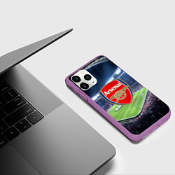 Чехол iPhone 11 Pro матовый FC Arsenal, цвет: 3D-фиолетовый — фото 2