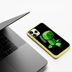 Чехол iPhone 11 Pro матовый MINECRAFT CREEPER, цвет: 3D-желтый — фото 2