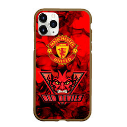 Чехол iPhone 11 Pro матовый Manchester United, цвет: 3D-коричневый