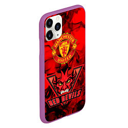 Чехол iPhone 11 Pro матовый Manchester United, цвет: 3D-фиолетовый — фото 2