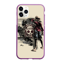 Чехол iPhone 11 Pro матовый One Piece, цвет: 3D-фиолетовый