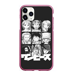 Чехол iPhone 11 Pro матовый One Piece, цвет: 3D-малиновый