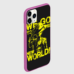 Чехол iPhone 11 Pro матовый One Piece We Go World, цвет: 3D-фиолетовый — фото 2