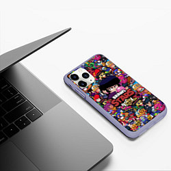 Чехол iPhone 11 Pro матовый BRAWL STARS BIB, цвет: 3D-светло-сиреневый — фото 2