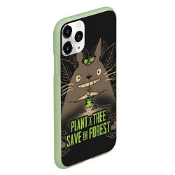 Чехол iPhone 11 Pro матовый Plant a tree Save the forest, цвет: 3D-салатовый — фото 2
